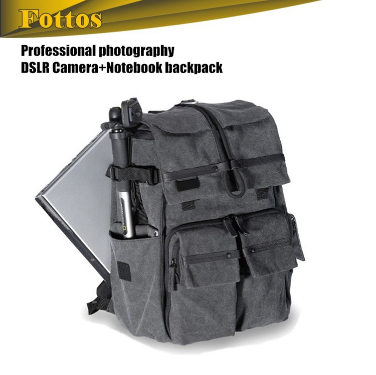 Fottos NG5070 Canvas Travel Camera Backpack 